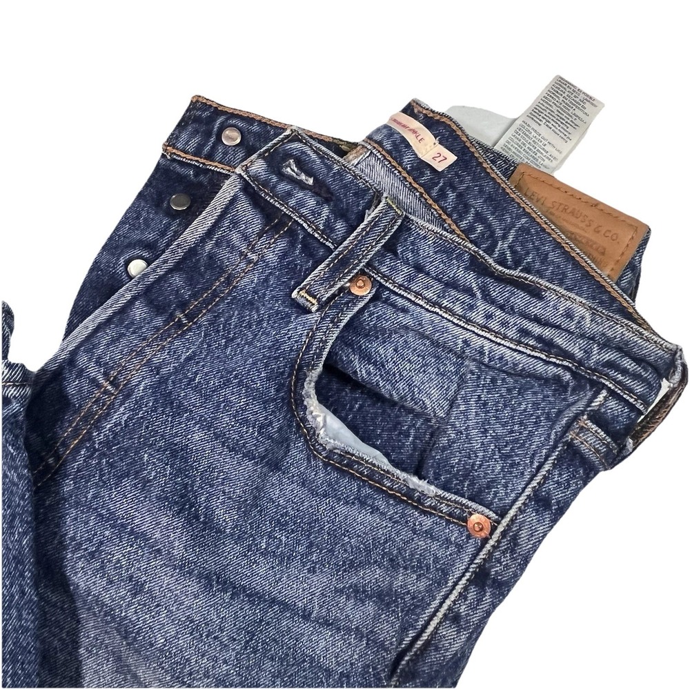 Levi's Premium Ribcage Straight Ankle Dark Wash Womens 27x27 Jeans Button Fly